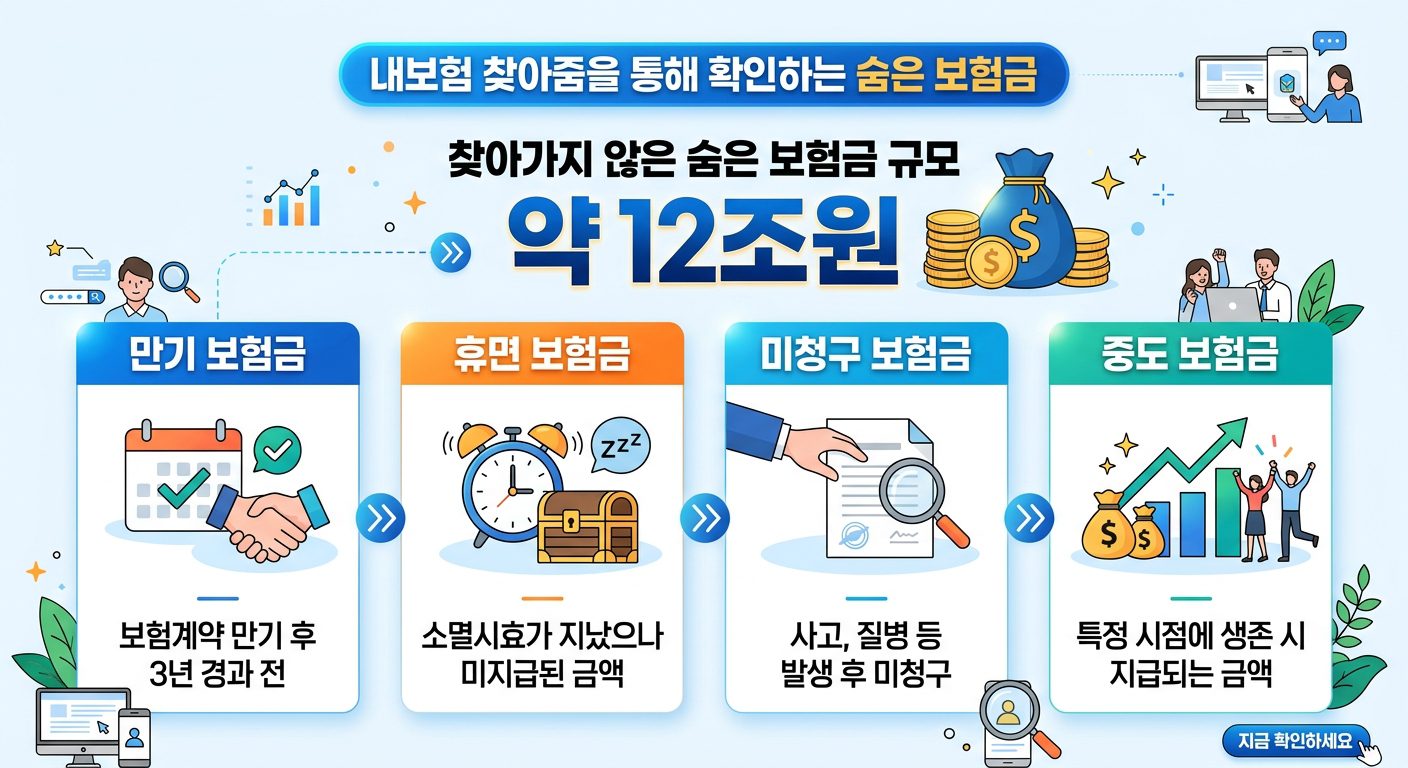 숨은 보험금 유형 인포그래픽