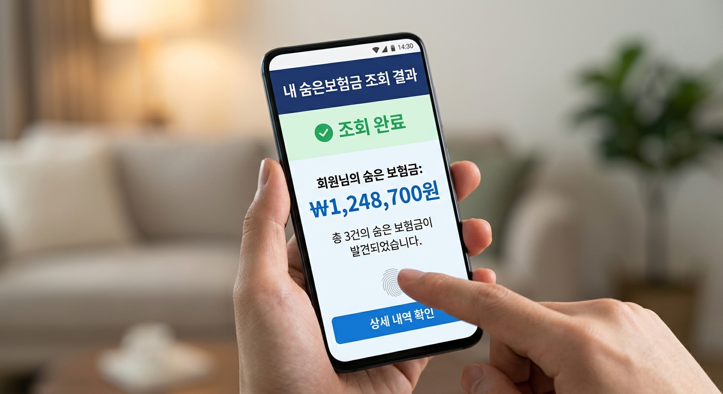 내숨은보험금 조회 시스템 화면