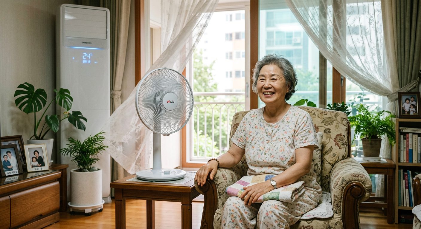 냉방기기 혜택을 통해 시원하게 여름을 보내는 시니어 가구 일상