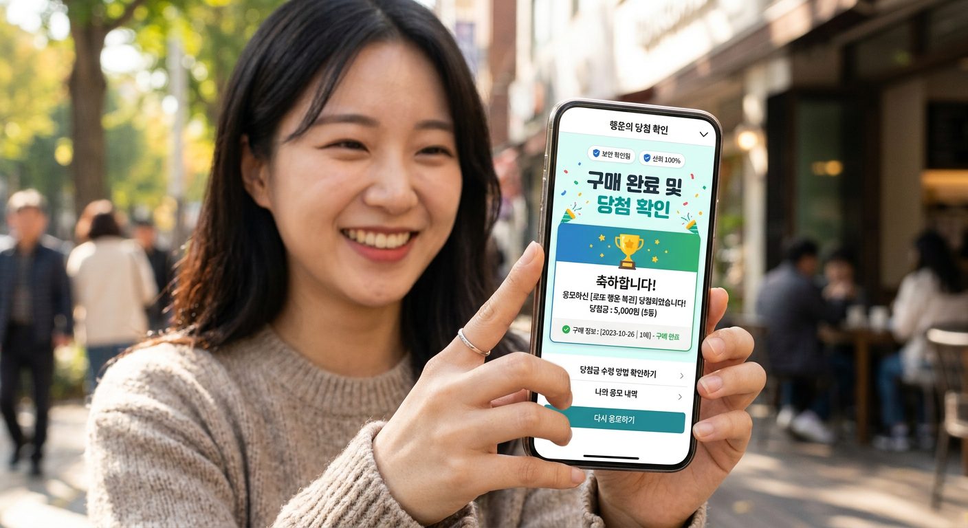 모바일 로또 구매 내역 및 당첨 확인 페이지