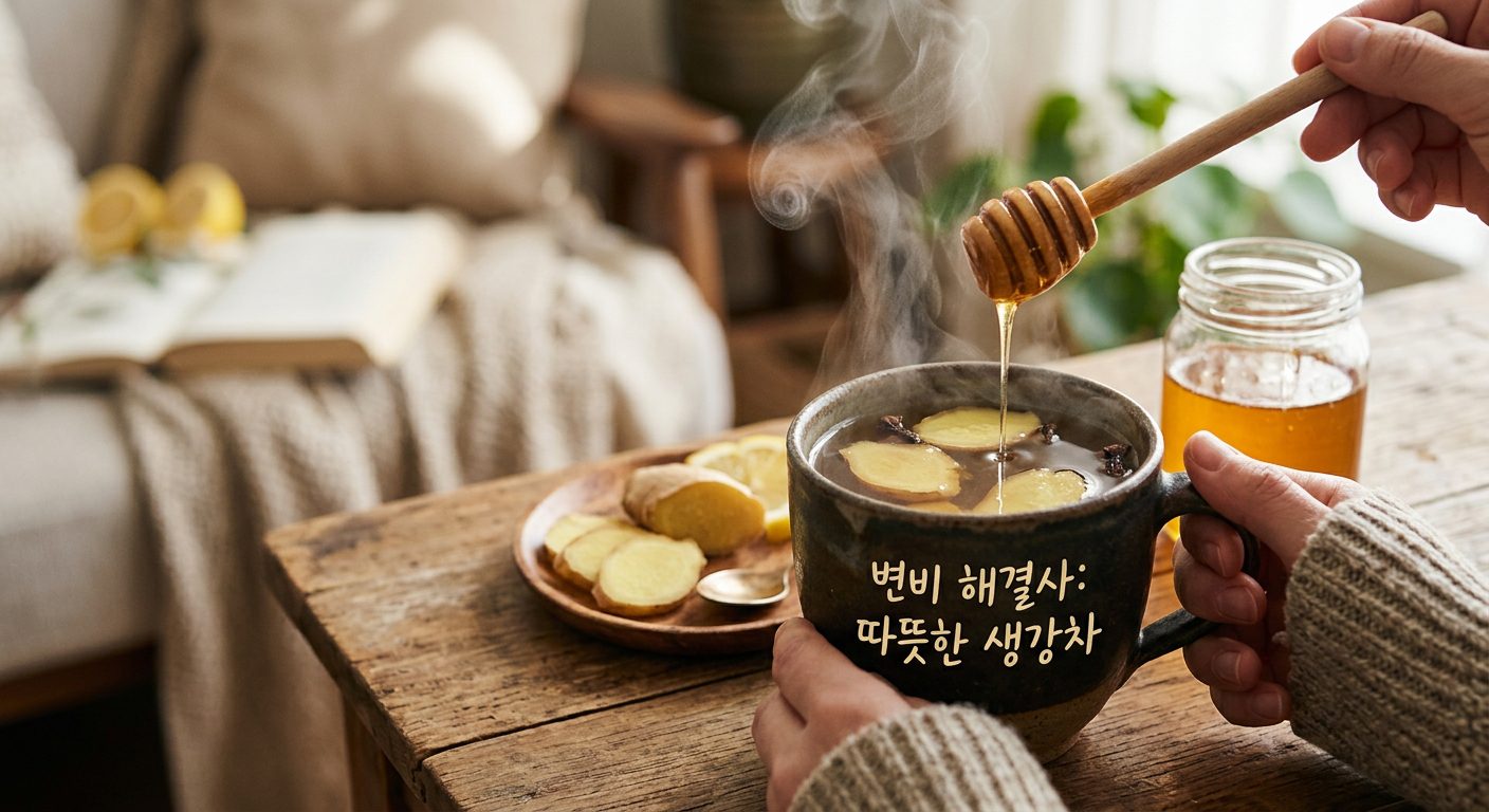 생강차 클로즈업