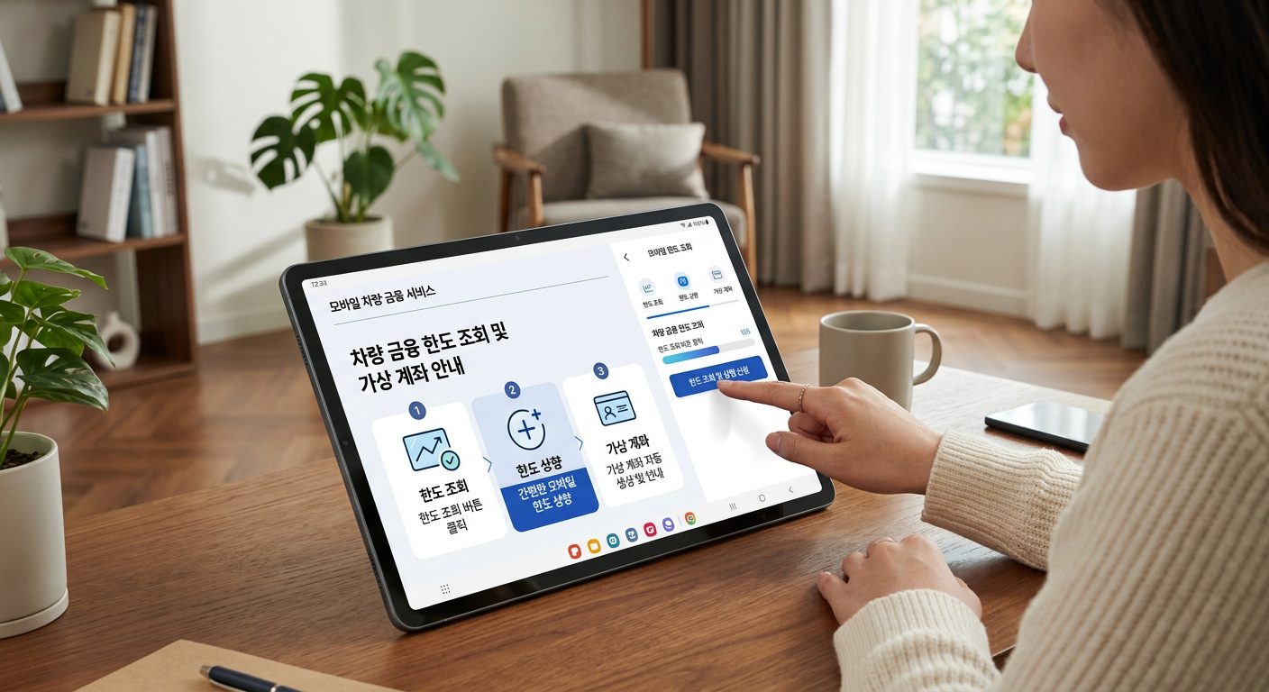 삼성카드 다이렉트 오토 모바일 간편 한도상향 인포그래픽