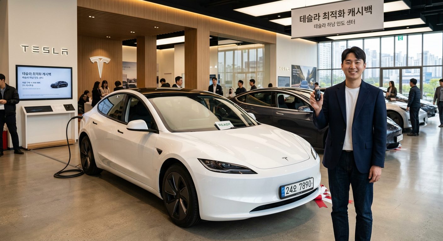 삼성카드 다이렉트 오토 연계 테슬라 신차 출고 현장