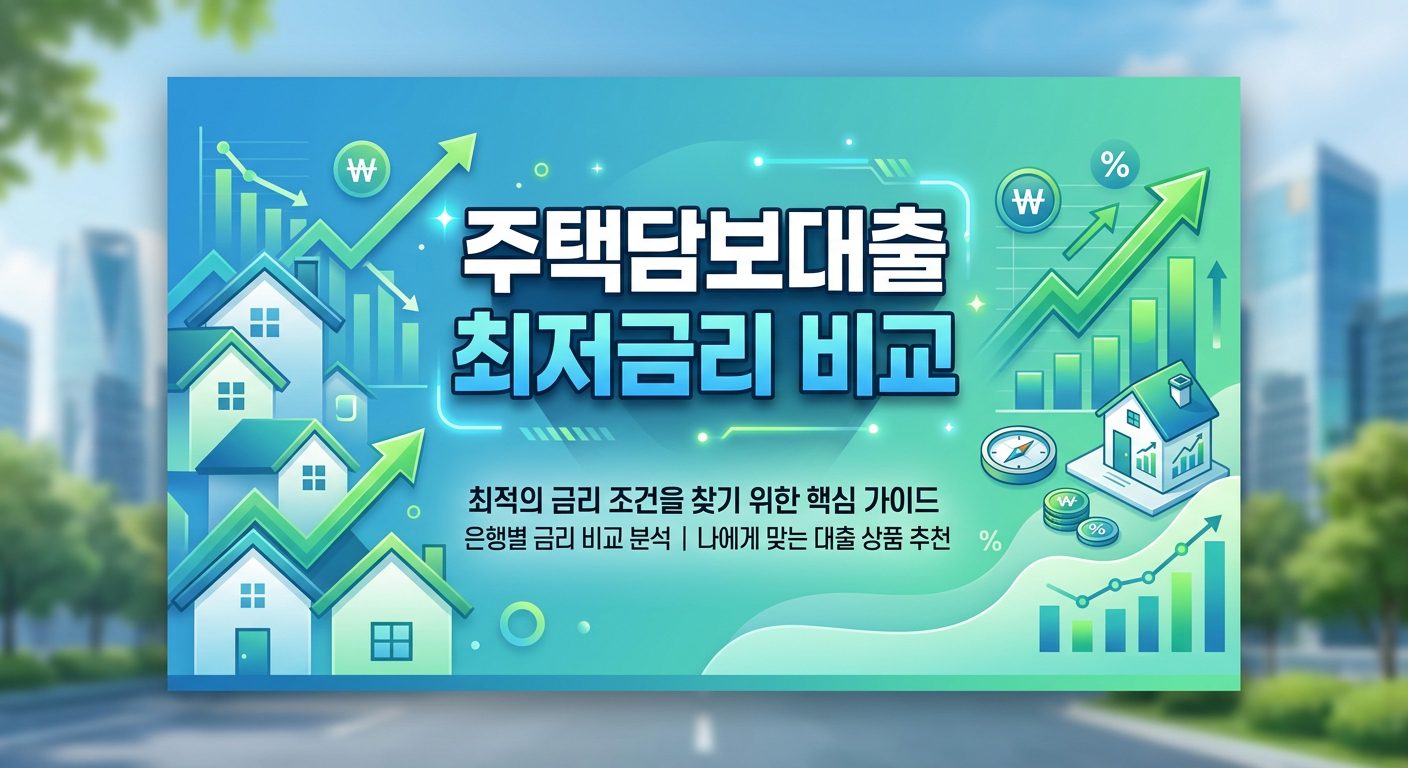 주택담보대출 최저금리 비교 정보성 블로그 헤더 이미지
