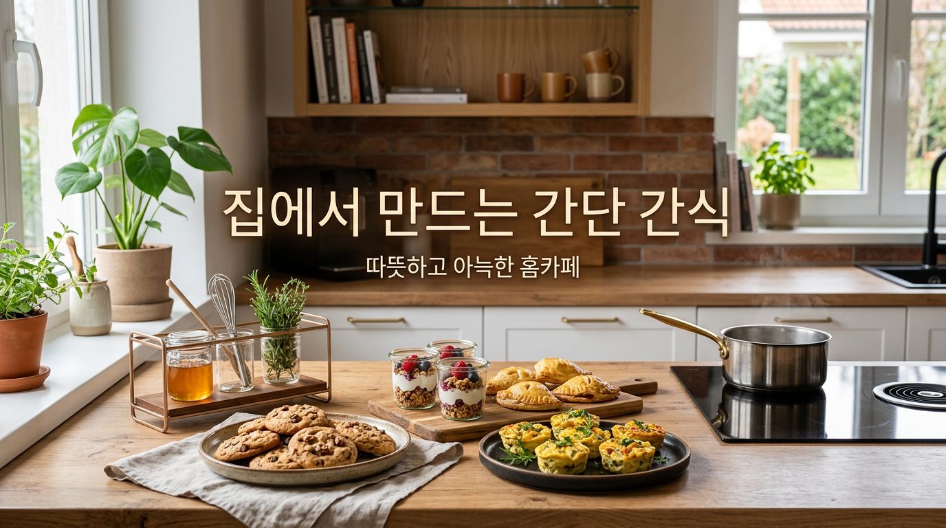 2026년 집에서 만드는 간단 간식 헤더 이미지, 다양한 홈메이드 간식들