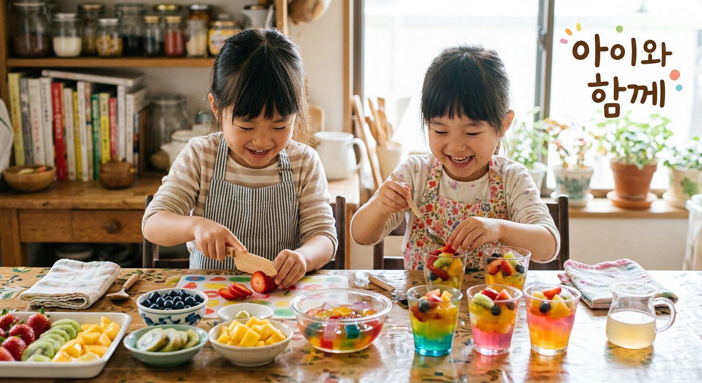 아이들이 직접 만드는 알록달록한 컵과일 젤리