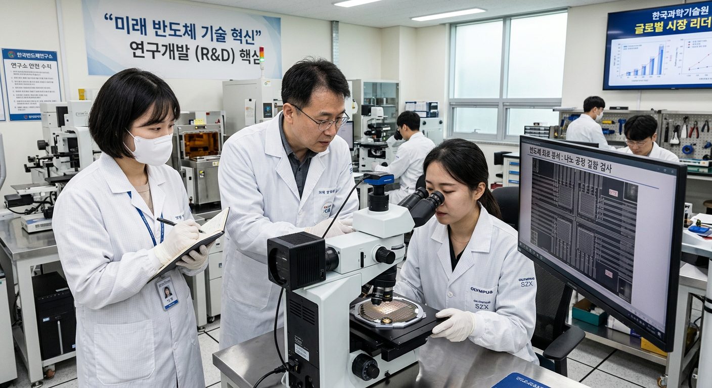혁신적인 반도체 기술을 연구하는 연구원들
