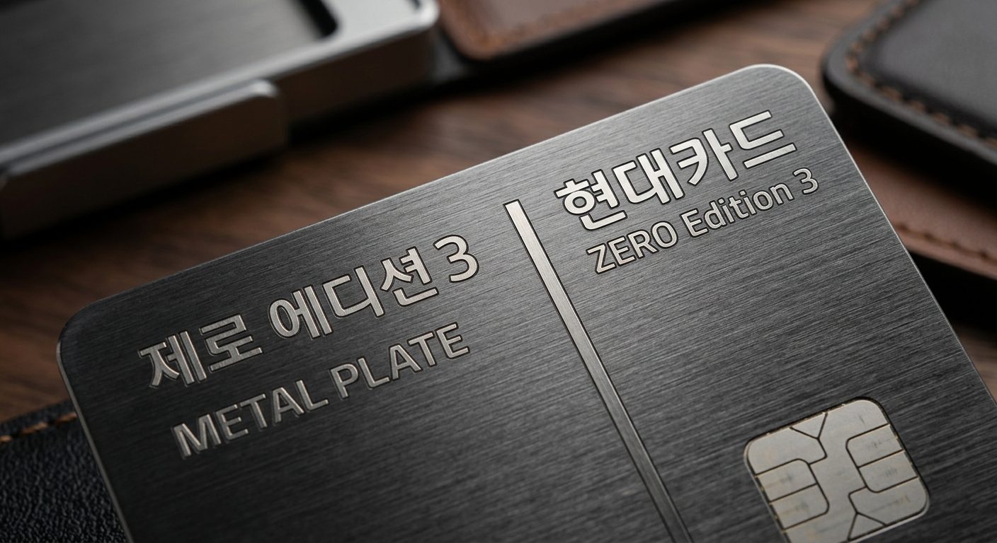 현대카드제로에디션3 실물 카드의 상세 플레이트 디테일
