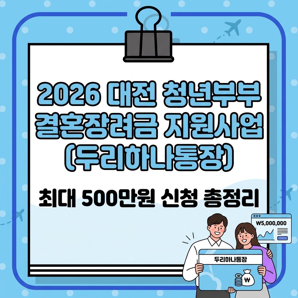 2026 대전 청년부부 결혼장려금 지원사업(두리하나통장)