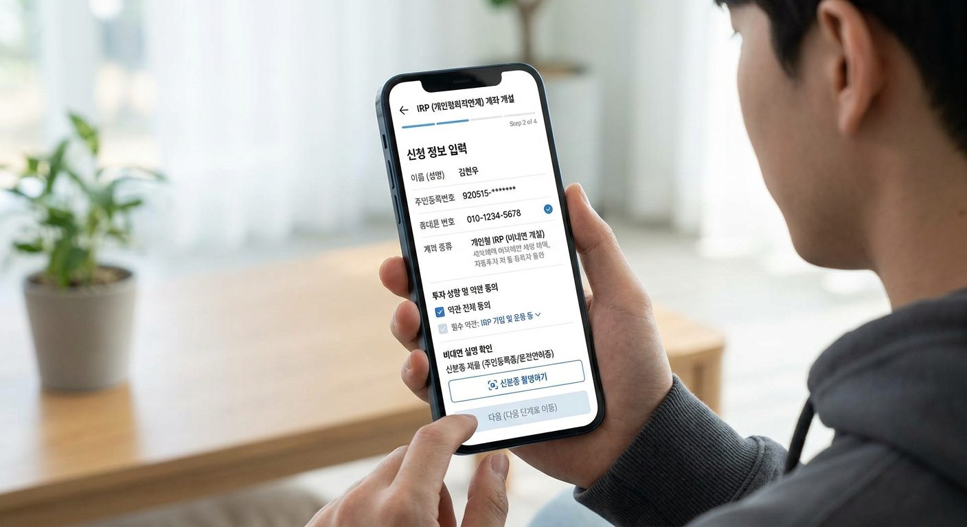2026년 IRP 계좌 개설 비대면 스마트폰 신청 절차