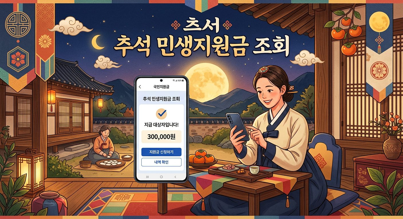 추석 민생지원금 조회 안내 이미지